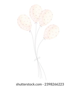 Colorful holiday balloons.Valentine's Day decor.Vector graphics.