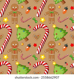 Colorful holiday-themed vector illustration with festive elements