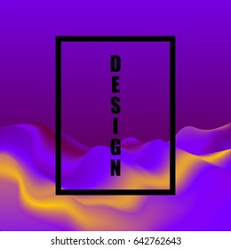 Colorful holographic background. Vector fluid motion effect.