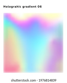 Colorful Holographic gradient. Abstract backgrounds. Modern Vector Illustration. Holographic Fluid with Gradient Mesh. Retro Style. Pearlescent Graphic. Social Media Template.