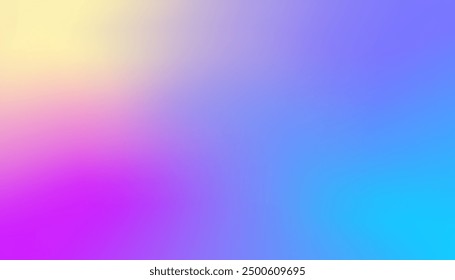 Diseño de fondo de gradiente holográfico colorido. Abstractas Fondo de pantalla mínimo pastel con gradiente. Color amarillo púrpura azul degradado brillante