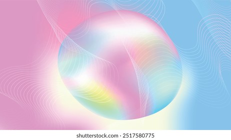 Colorful holographic gradient background vector.