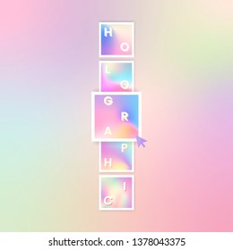 Vector de tendencia de gradiente holográfico colorido