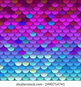 Colorful holographic Mermaid scales disco abstract background texture. Vetor illustration