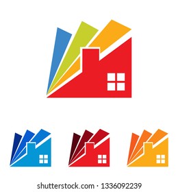 Colorful Home House Residential Realty Paint Choice Icon