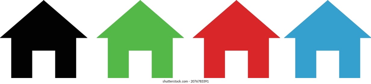 Icono de hogar colorido. Imagen vectorial simple.