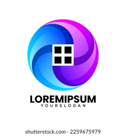  colorful home logo design vector