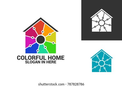 Colorful Home Logo Template Design
