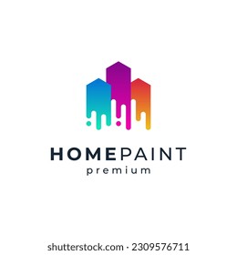 colorful home for home painting logo design