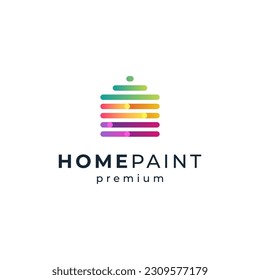 colorful home for home painting logo design