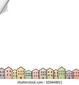 Colorful homes on white paper. Vector eps10