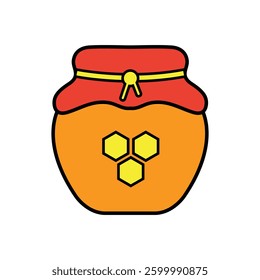 Colorful Honey Jar Illustration Vector