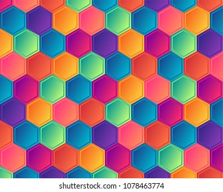 Colorful honeycomb. Hexagonal abstract background - Vector EPS10
