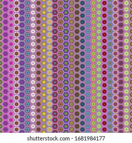 Colorful honeycomb mosaic. Abstract  colorful hexagon tiles background. Seamless vector illustration.