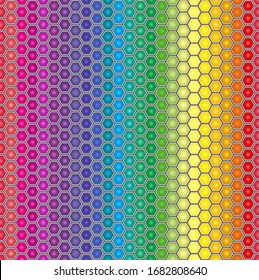 Colorful honeycomb mosaic. Abstract  colorful hexagon tiles background. Seamless vector illustration.