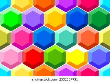 Padrão colorida em favo de mel com hexágonos