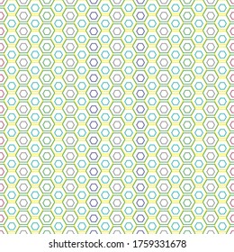 colorful honeycomb polygon seamless repeat pattern