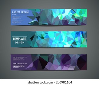 Colorful horizontal banners - with polygon design.