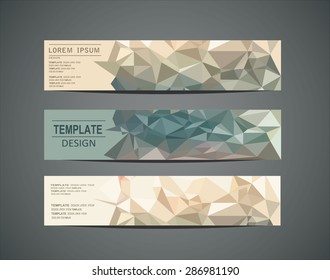 Colorful horizontal banners - with polygon design.