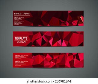 Colorful horizontal banners - with polygon design.