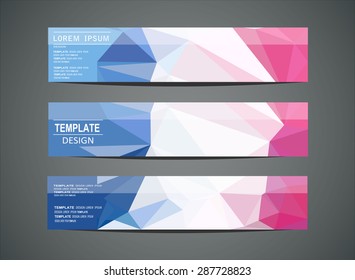 Colorful horizontal banners - with polygon design.