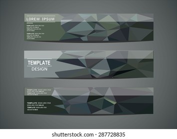 Colorful horizontal banners - with polygon design.