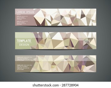 Colorful horizontal banners - with polygon design.