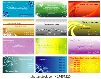 Colorful horizontal business cards or flayers
