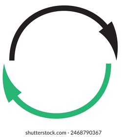 Colorful horizontal double arrow. Long arrows icon set. right black and green long arrows . Vector illustration.