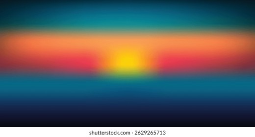 Colorful horizontal gradient background with warm red orange yellow center and cool teal blue edges