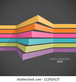 Colorful horizontal lines in perspective. Easy to change color.