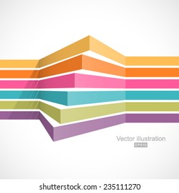 Colorful horizontal lines in perspective. Easy to change color.