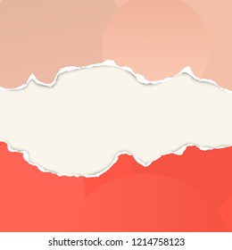 Colorful horizontal ripped paper strips, torn note paper for text or message. Vector illustration