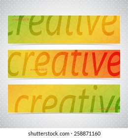 Colorful Horizontal Set  Of Banners . Modern Vector Illustration