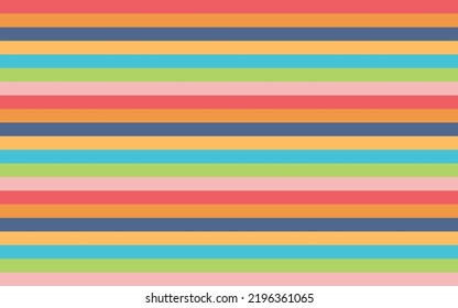 Colorful horizontal stripes background. Simple vector illustration of basic colors. For backdrops, wallpapers, copy space, social media posts, branding, screen displays, fabric printing, and cover.