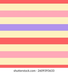 Colorful Horizontal Stripes Seamless Pattern. 