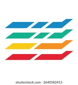 Colorful Horizontal Vector Bars with Slanted Tips