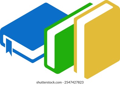 Colorful Horizontal and Vertical Stacks of Books in Isometric. Education Infographic Template Design with Books Pile. Set of Book Icon in Flat style isolated 