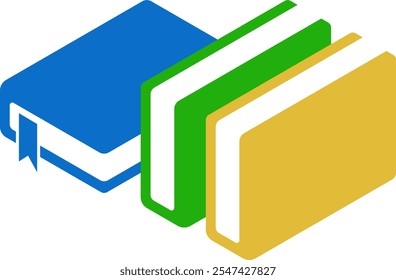 Colorful Horizontal and Vertical Stacks of Books in Isometric. Education Infographic Template Design with Books Pile. Set of Book Icon in Flat style isolated 