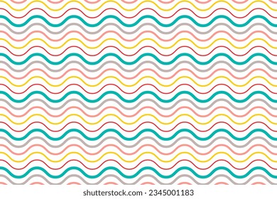 Colorida textura horizontal de fondo de líneas onduladas. Patrón sin fisuras de la línea de onda. 