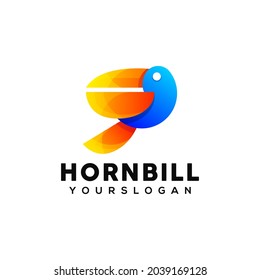 Colorful Hornbill Logo Design Template