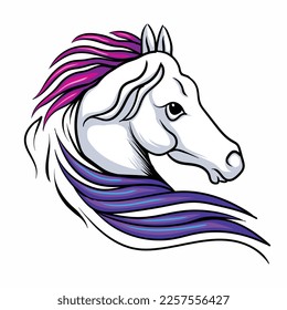 Colorful horse animal monoline business logo