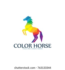 Colorful Horse illustration template with Polygonal style. Animal Logo. Triangulation, Horse Illustration isolated in white background