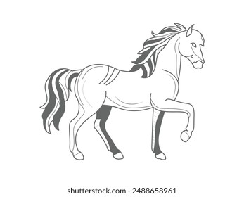 Colorful horse Illustration vector Isolated on a white background