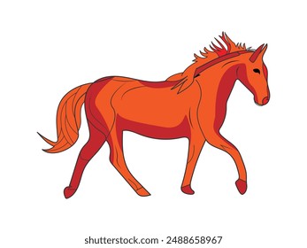 Colorful horse Illustration vector Isolated on a white background