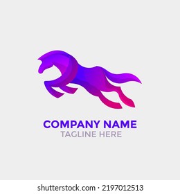 colorful horse logo design vector
