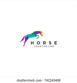 colorful horse logo vector eps 10 