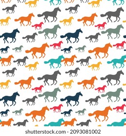 COLORFUL HORSE SEAMLESS PATTERN VECTOR