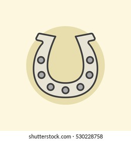 Colorful horseshoe icon. Vector concept sign or logo element