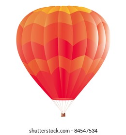 Colorful hot air balloon isolated on white